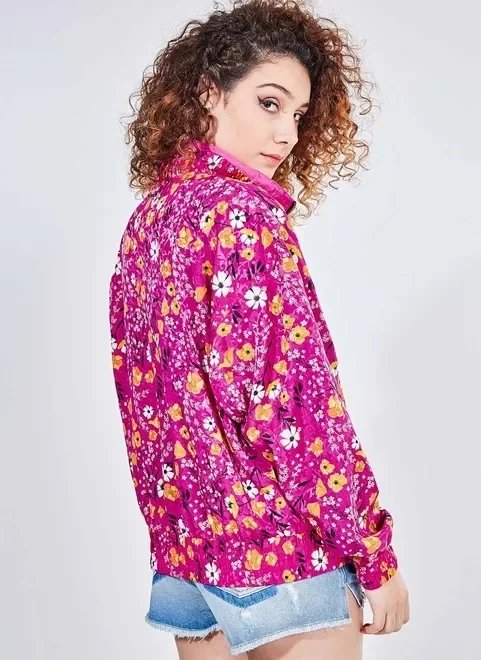 jaqueta bomber jacquard floral jaqueta bomber jacquard floral