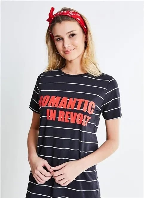 blusa alongada romantic com listras blusa alongada romantic com listras
