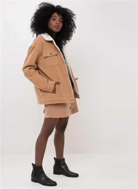 jaqueta veludo cotele forrada com pelos jaqueta veludo cotele forrada com pelos