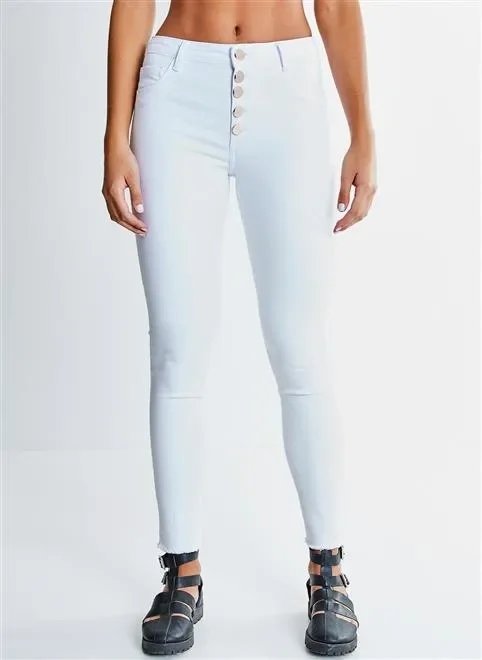 calça skinny com botões calça skinny com botões