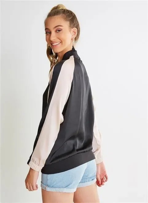 jaqueta bomber em cetim jaqueta bomber em cetim