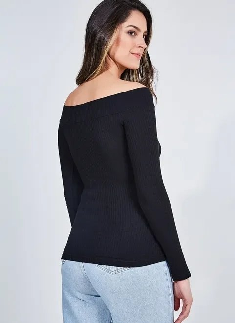 blusa canelada ombro a ombro blusa canelada ombro a ombro