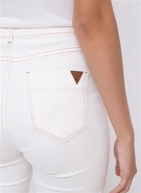 calça de cintura alta skinny em sarja calça de cintura alta skinny em sarja