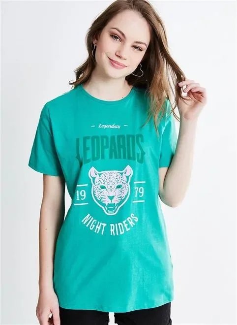 camiseta verde estampa leopardo camiseta verde estampa leopardo