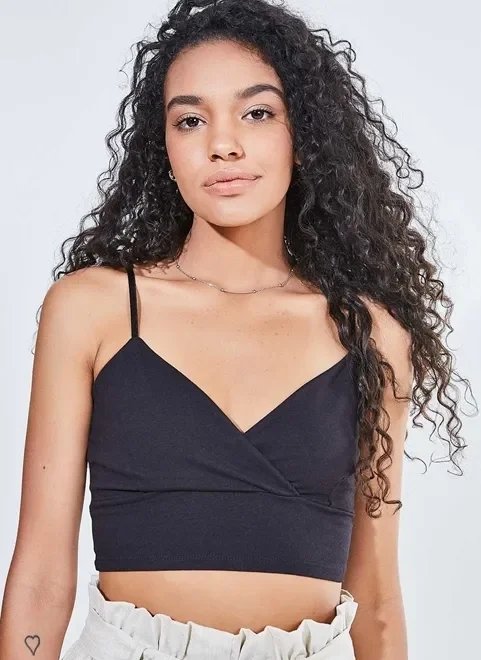 top cropped decote transpassado top cropped decote transpassado