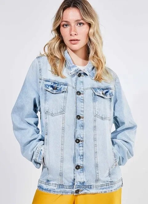 jaqueta over em jeans delavê jaqueta over em jeans delavê