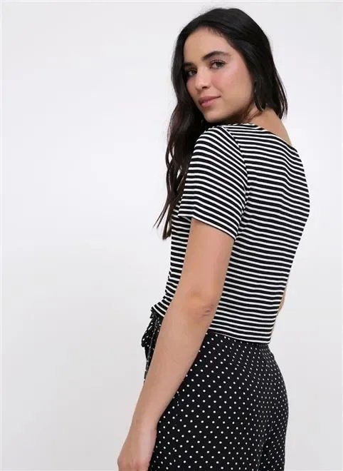 blusa manga curta listrada blusa manga curta listrada