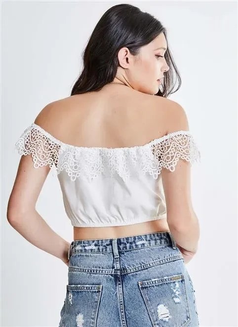 blusa cropped ciganinha com renda blusa cropped ciganinha com renda