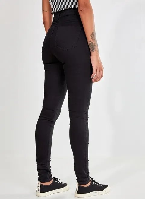 calça skinny cintura alta em sarja calça skinny cintura alta em sarja