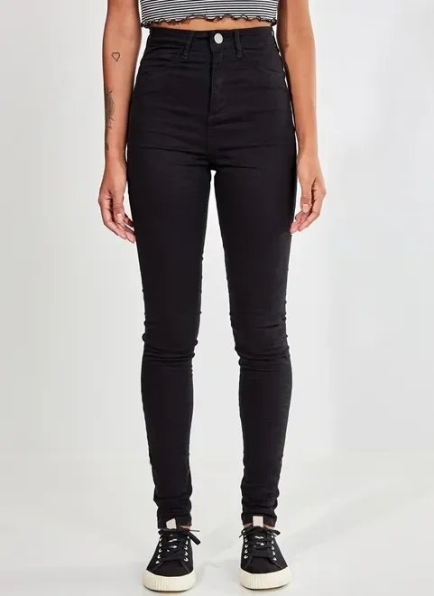 calça skinny cintura alta em sarja calça skinny cintura alta em sarja