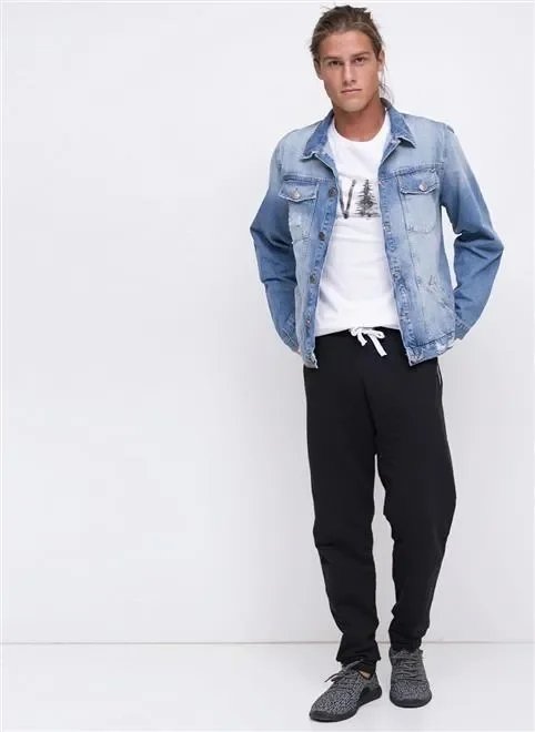 calça malha listra e botões lateral calça malha listra e botões lateral