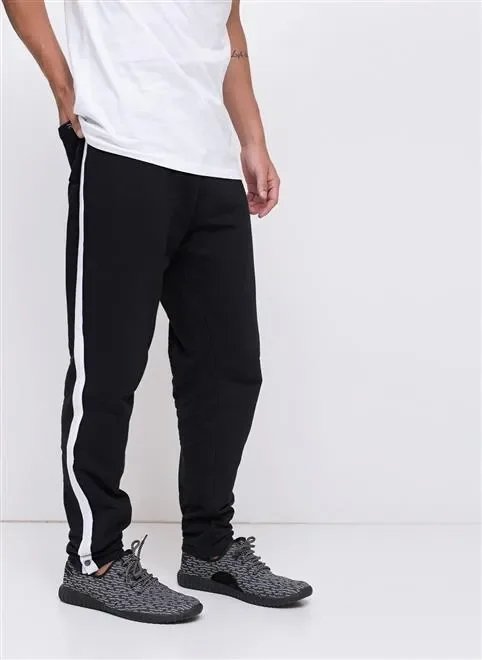 calça malha listra e botões lateral calça malha listra e botões lateral