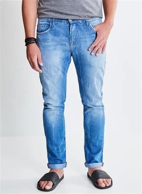 calça slim jeans claro calça slim jeans claro
