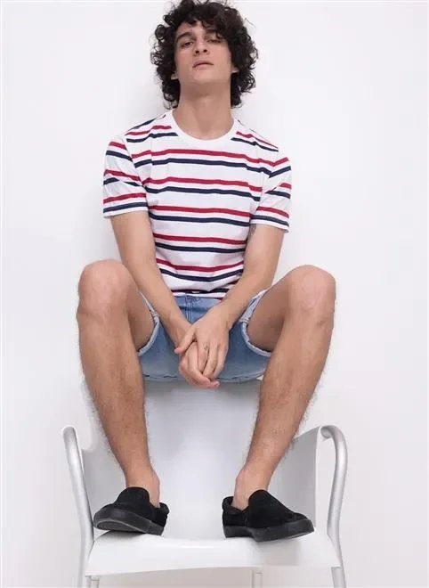 camiseta listras navy camiseta listras navy