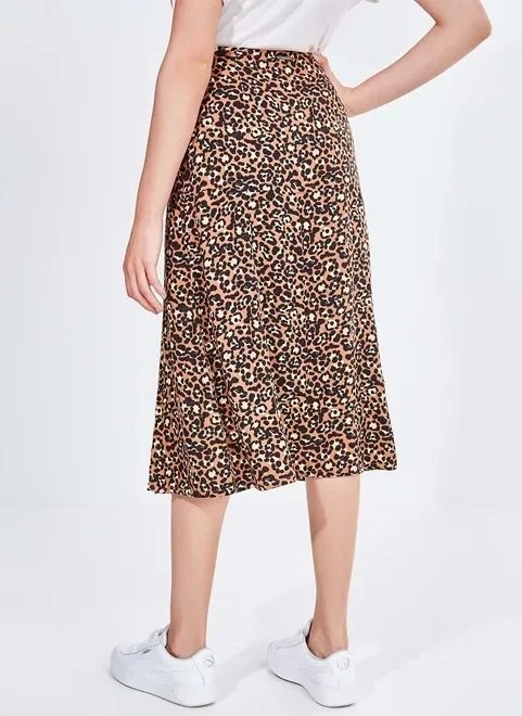 saia midi estampa onça saia midi estampa onça
