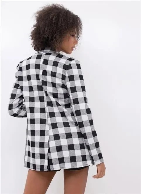 blazer alongado xadrez blazer alongado xadrez