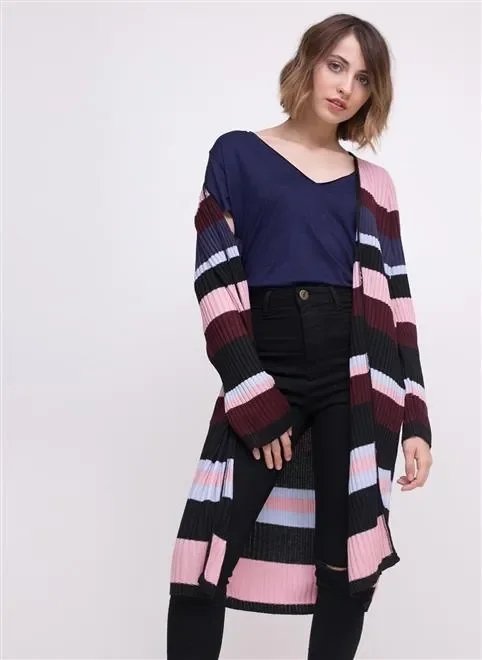 casaco canelado listrado casaco canelado listrado