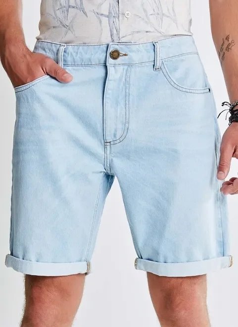 bermuda barra dobrada em jeans bermuda barra dobrada em jeans