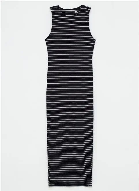 vestido listrado tubo longo vestido listrado tubo longo