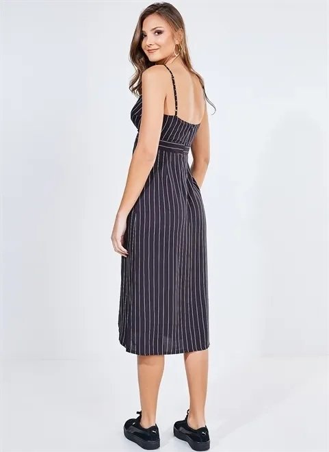 vestido midi com risca de giz vestido midi com risca de giz