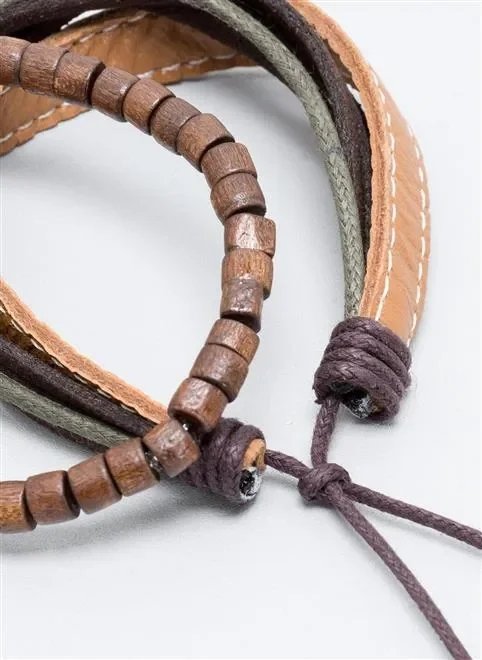 kit pulseira madeira e couro kit pulseira madeira e couro