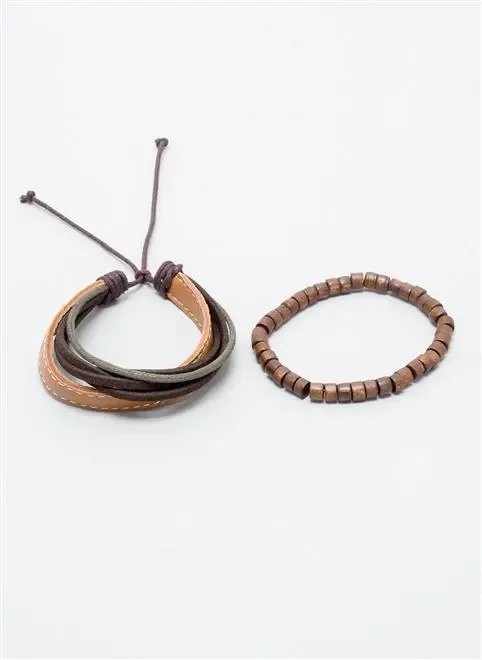 kit pulseira madeira e couro kit pulseira madeira e couro