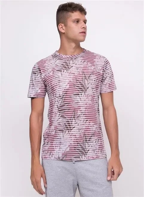 camiseta floral com listras camiseta floral com listras