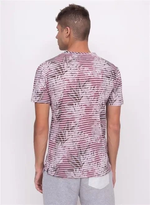 camiseta floral com listras camiseta floral com listras
