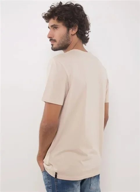 camiseta recorte lateral suede bege camiseta recorte lateral suede bege