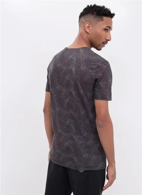 camiseta em linho folhagens camiseta em linho folhagens