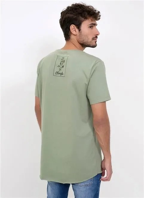 camiseta alongada eco com estampa nas costas camiseta alongada eco com estampa nas costas