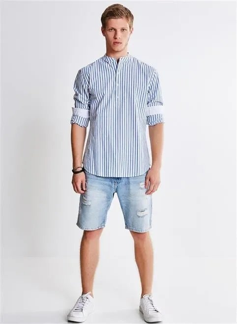 camisa listrada com botões camisa listrada com botões