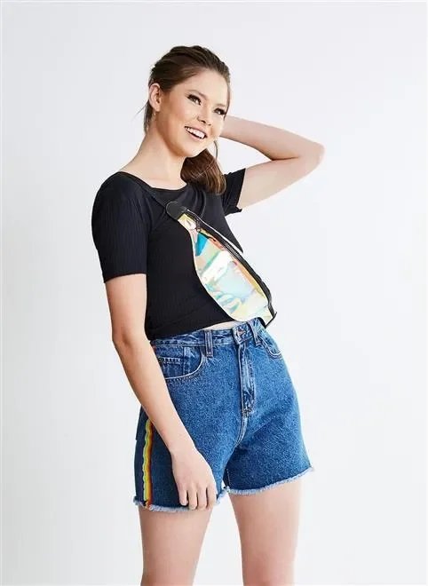short hot pants gorgurão rainbow short hot pants gorgurão rainbow