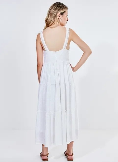 vestido midi com detalhe broderie vestido midi com detalhe broderie