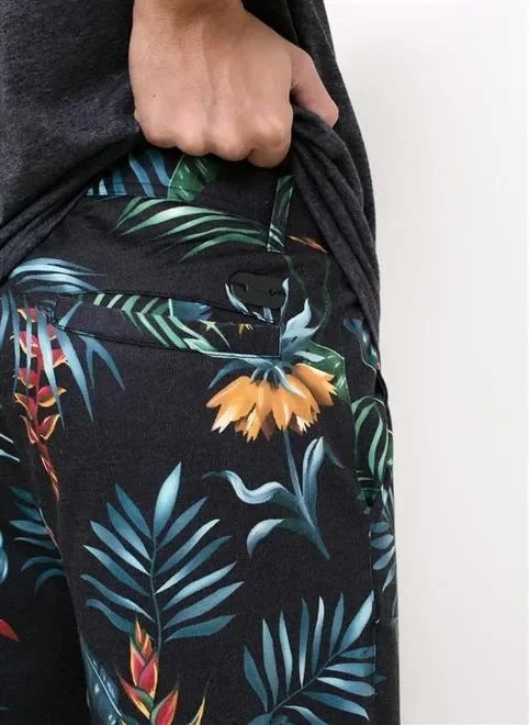 bermuda folhagens tropical em moletom bermuda folhagens tropical em moletom
