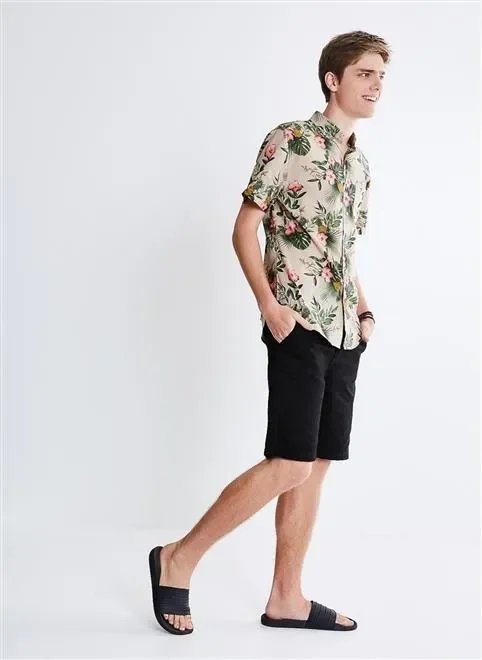 camisa manga curta estampa floral camisa manga curta estampa floral
