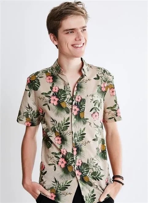 camisa manga curta estampa floral camisa manga curta estampa floral