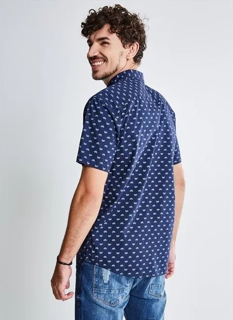 camisa estampada com bolso camisa estampada com bolso