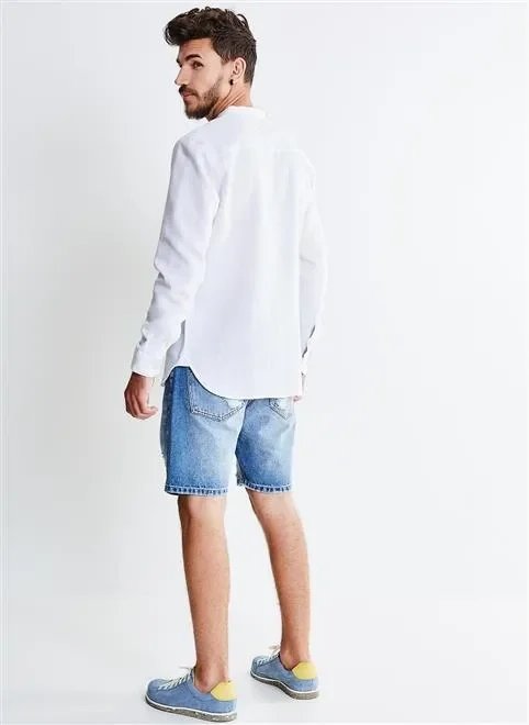 camisa manga longa gola padre camisa manga longa gola padre
