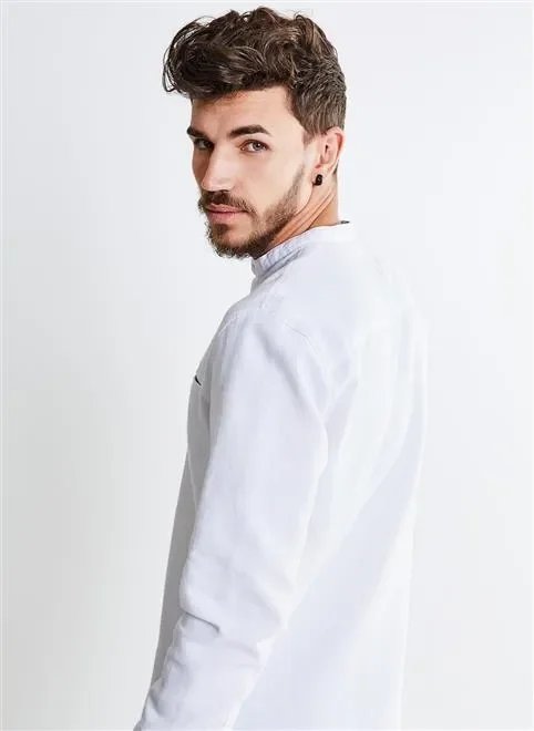 camisa manga longa gola padre camisa manga longa gola padre