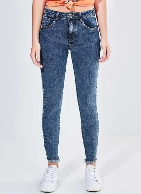 calça push up em jeans marmorizado calça push up em jeans marmorizado