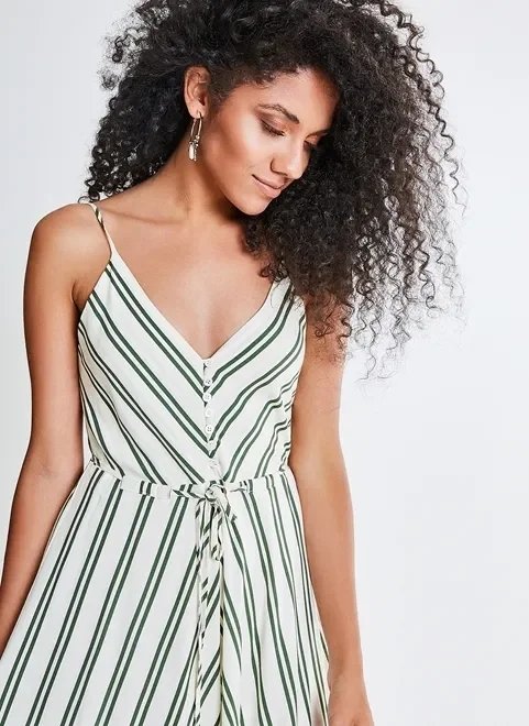 vestido midi listras e pontas vestido midi listras e pontas