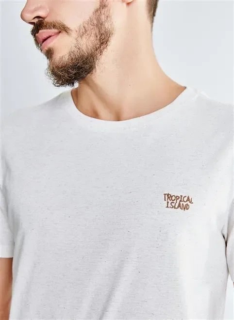 camiseta bordado tropical island camiseta bordado tropical island