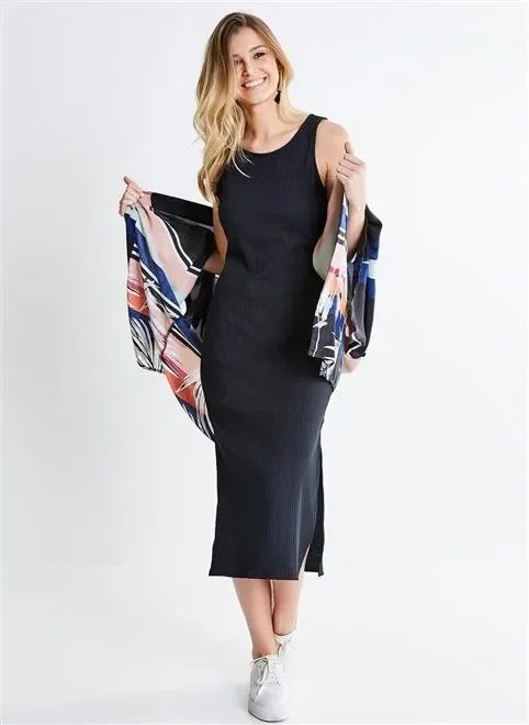 vestido midi canelado vestido midi canelado