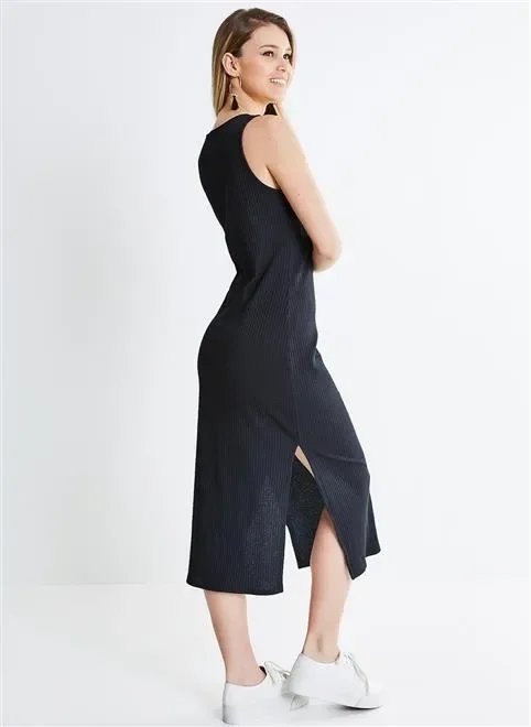 vestido midi canelado vestido midi canelado