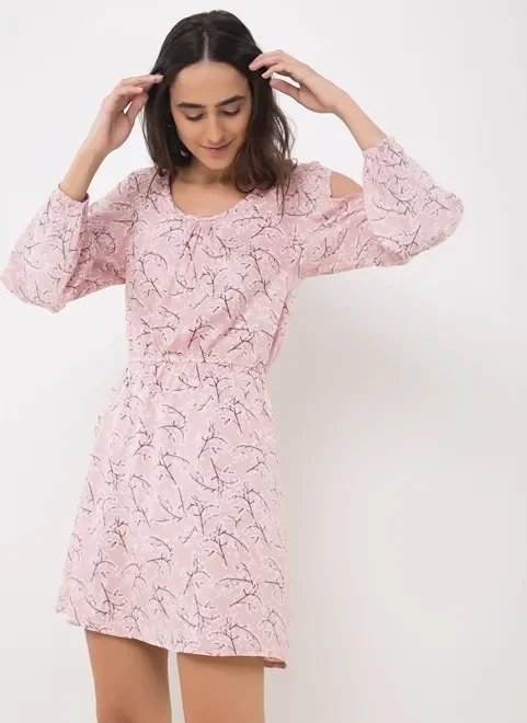 vestido manga longa estampado vestido manga longa estampado