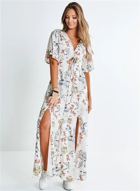 vestido longo floral vestido longo floral