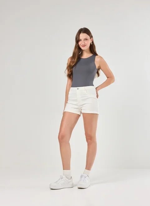 short cintura alta em sarja short cintura alta em sarja