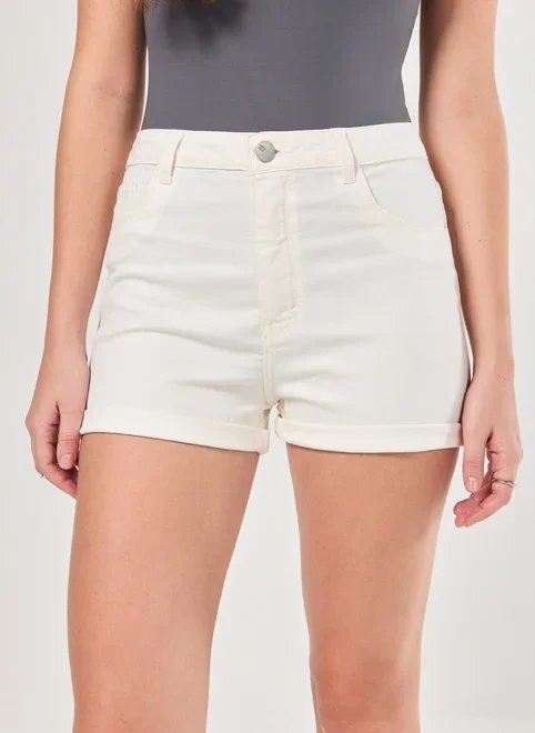 short cintura alta em sarja short cintura alta em sarja
