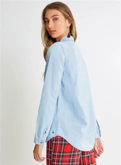 camisa jeans básica camisa jeans básica